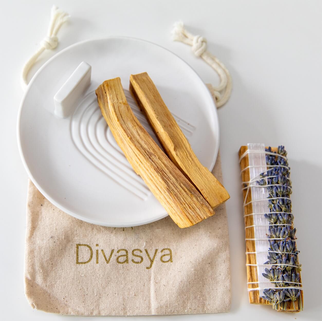 Palo Santo räuchern | Starter-Set für Yoga & Meditation | mit Räucherschale